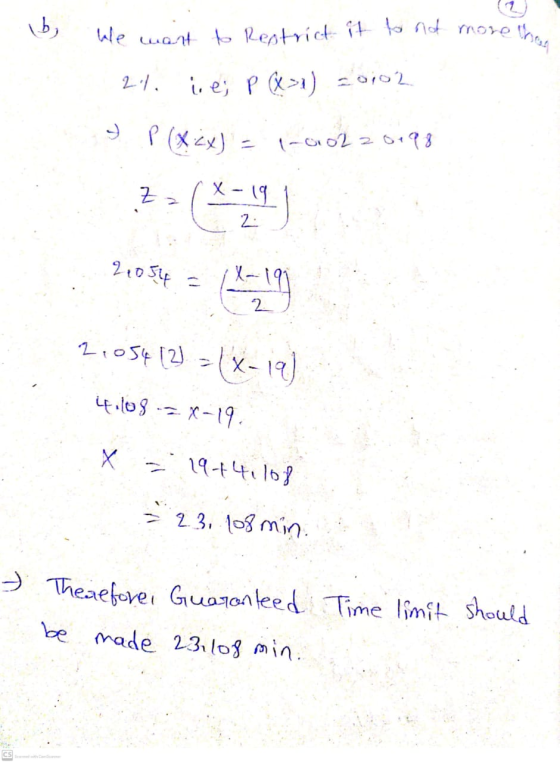 4 20 Points The Time Required For An Automotive Center To Complete An Oil Change Service 