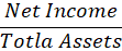 Net Income псоте Totla Assets
