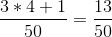 3+4+1 13 50 50