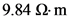 9.84 Ω- m
