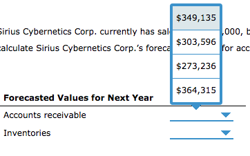 Sirius Cybernetics Corp. currently has sal calculate Sirius Cybernetics Corp.s foreca $349,135 1000, $303,596 for acc $273,2