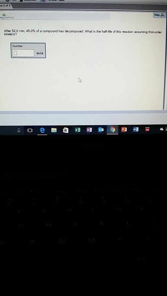 After 52.0 min, 45.0% of a compound has decomposed