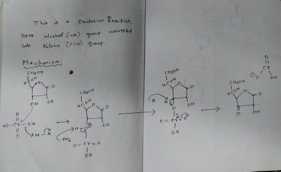 Thiu d Ouidation Reaction Here alcohol Cow) group conver Mechani s CHİOけ нсон CH20H oh C H20H 4 COH нсон CY : 8 CH2OH н сон 田