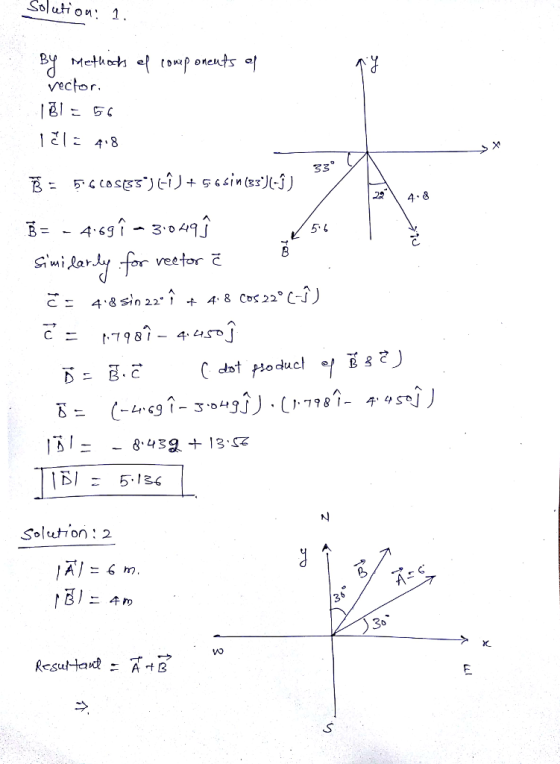 Soluton: 1 vector. veetor č dot poducl Solution:2 수 3