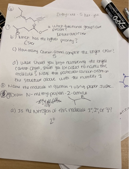 chisel Zethylene - 5 he-yone sama Oy dryerase a which functonal groups are N Ketone andester bi) which has the highest pronty