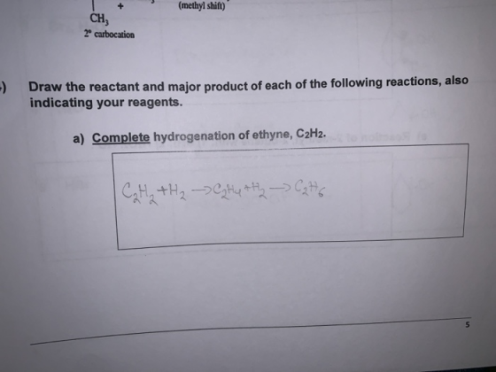 (methyl shit) CH, 20 carbocation Draw the reactant and major product of each of the following reactions, also indicating your