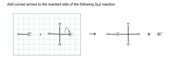Add curved arrows to the reactant side of the following Sn2 reaction. H H0 + H-