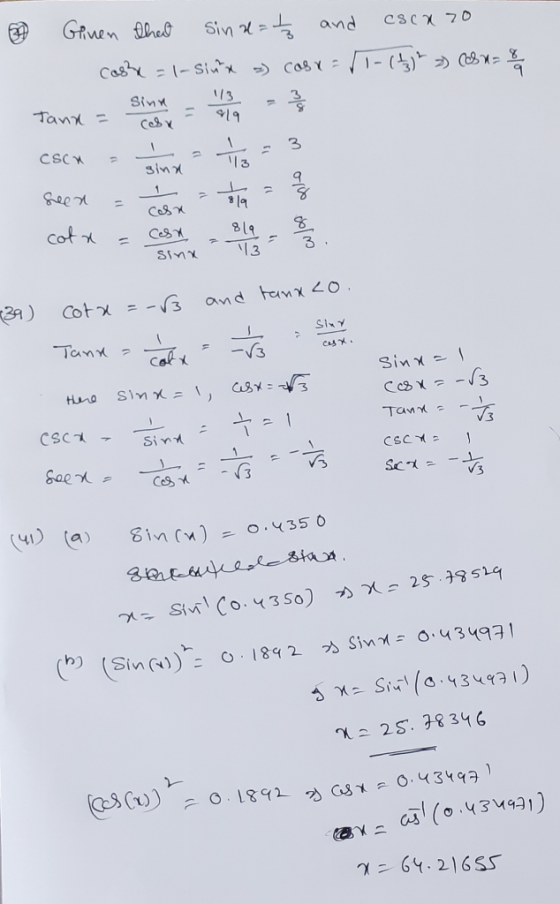 Glinen that sin a=th and Cock 70 cash = 1-sinha o casa = √1-(43) 2 » S M = 8 Tanx = Slovenia - Home - } Cscu - s T - 3 feeu =