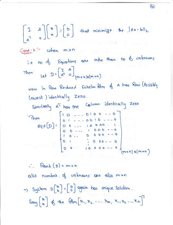 mintmie Coxe 2 cohen m>n equators one m8.e than not onknouons en A has Row (Possitl NJow in Row Reduced Echelon Rim (owest )