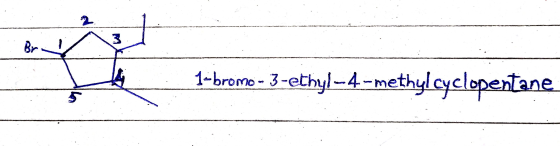 en thema kwenye mashgulperiore 1-bromo - 3-ethyl-4-methyl cyclopentane