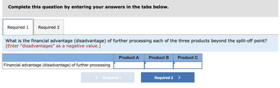 Complete this question by entering your answers in the tabs below. Required 1 Required 2 What is the financial advantage (dis