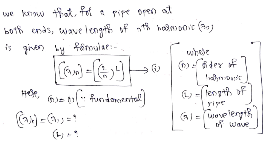 we know-Rot, 유f a pipe open at both endS, ave len is given by f Rmular う(i) )s Φ! .. fundamental Pipe D Wave