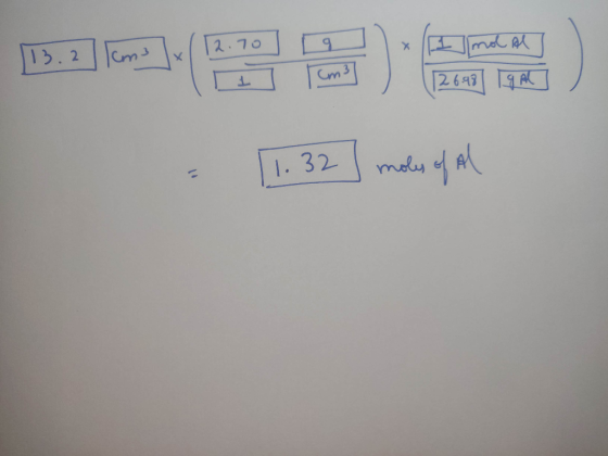 .70 1 3 2 ms 2693 11. 32 ] moles of Al