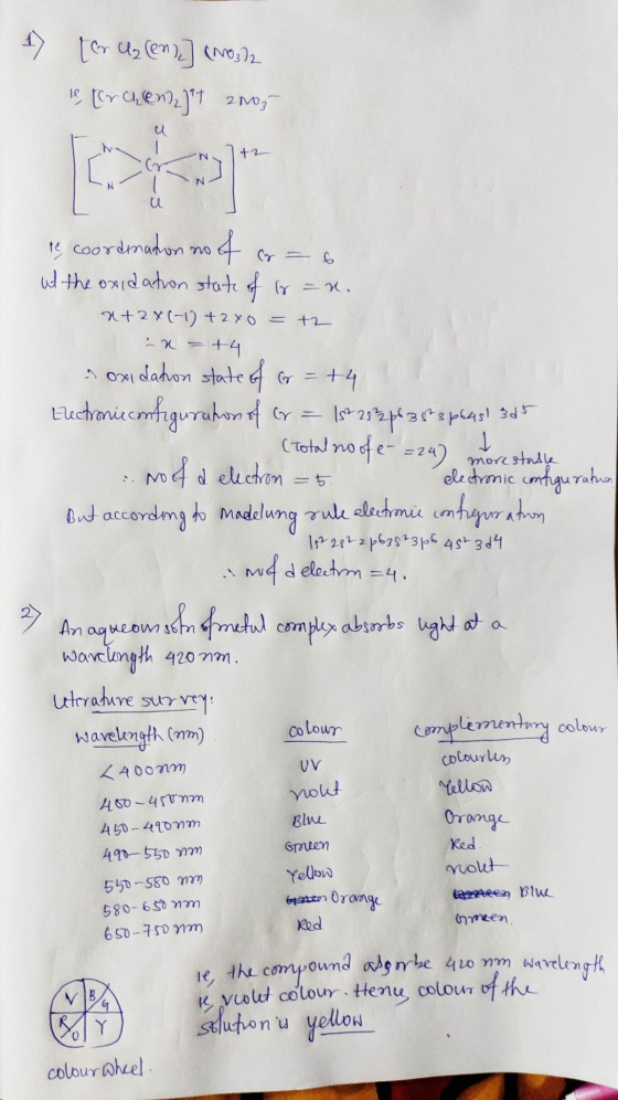 17 for ez cene] (NO3)2 ve [Cr Chem),]4 2003 U N +2 N 6 - t2 15 22plastspeast 325 te coordmation no of if the oxidation state