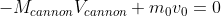 -M_{cannon}V_{cannon} +m_0v_0 = 0