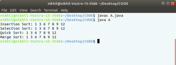 nikhil@nikhil-Vostro-15-3568: -/Desktop/CODE File Edit View Search Terminal Help nikhil@nikhil-Vostro-15-3568:-/Desktop/CODE$