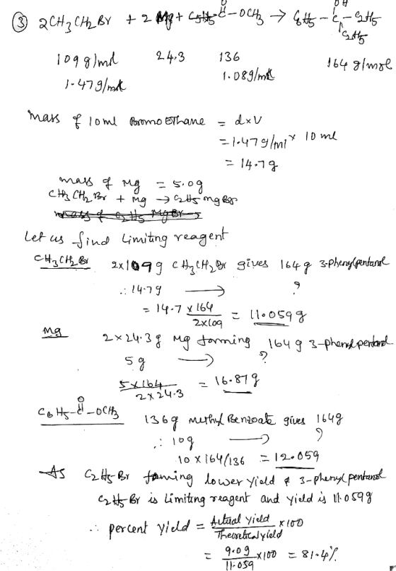 ® 2CH3 CH2 BY + 2 Ag+ cutter 6-ochy > Etts-e-945 109 g/mol 24:3 136 164 g/mol 1-479/mk 1.089/mel mass of lome Bromo Ethane =