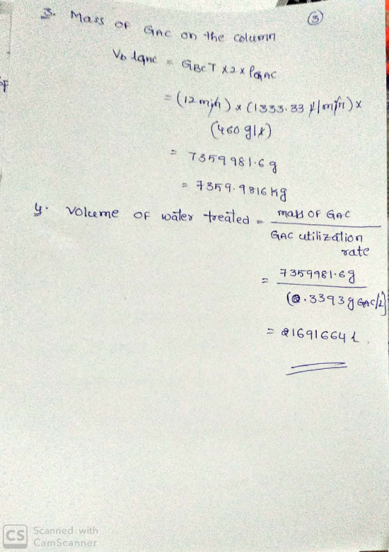3. Mass or Gec on the coların Volane Gert XaX PAC - (12 mjM) x (1333,33 /mfri) x (460 glx) = 7359981.69 = 7359.9816 kg y volu