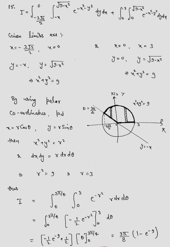15, Jgnn? Jgmx² I=S e-a²ya dy da t So Son enky? dyda -352 Crinen limits and it -- 3/2 & M20 Xeo r = 3 352 1 y zo, y = Jg=x2 y