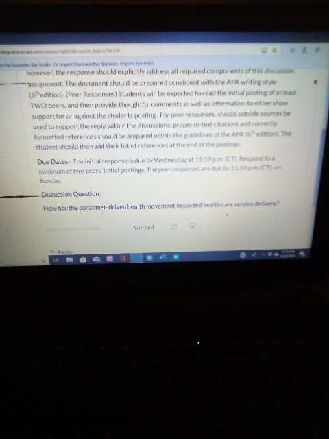 however, the response should explicitly address all required components of this discussion assignment. The document should be