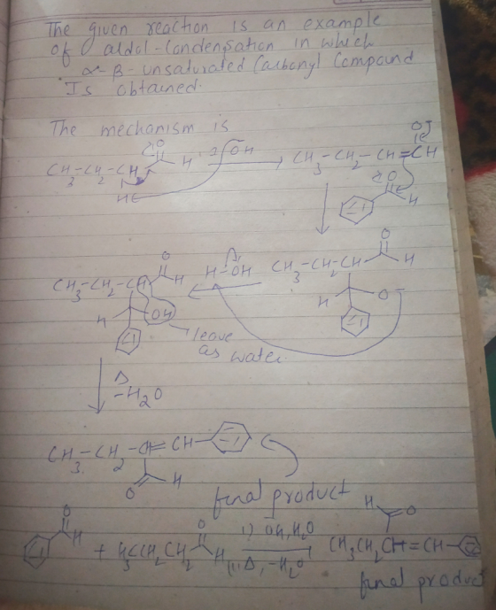 The aldal landensatan in leh lachon IS an example arA-unsalurated (ashengl lempaund Iochtaned The mechaniSm 1S CHECH CH-CH- C