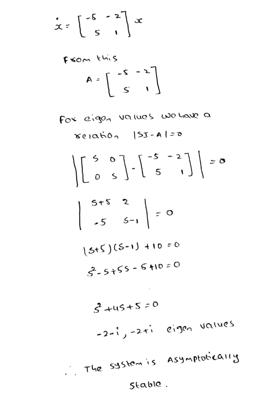 i=1571 from this A-15 ] for eigen values we have a relation SI-A1=0 Iss07 5 -5 -21 1-o oss | 5 J 5+5 21 | 05 Sil 18+5)(5-1) +