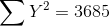 \sum Y^2=3685