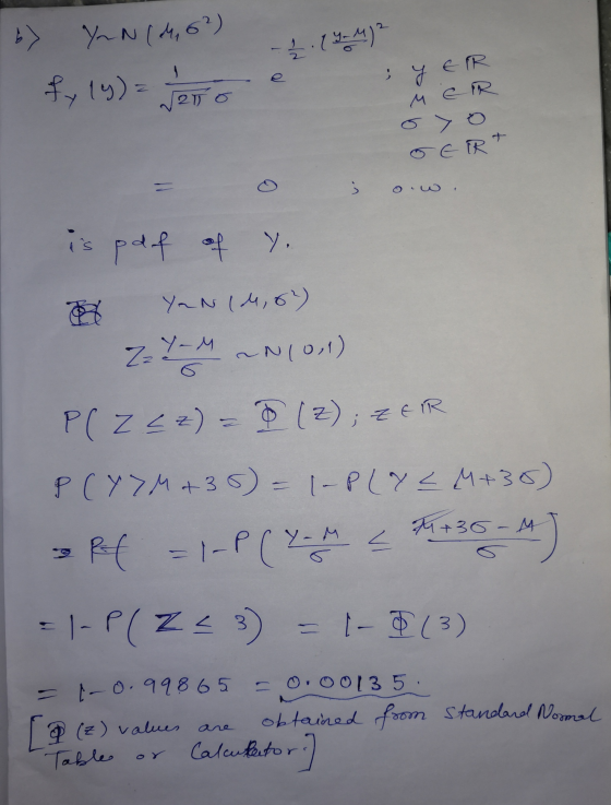 b> YN (4,6²) 3.1 M) fy 14) Jero e y ER M E IR A OA ; o.w . is pdf of Y. 2 Yan 14,8²) Z=1-M N (01) P(Z <=) = D(z); ZEIR P (Y7M