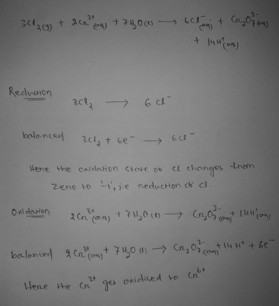 a (3) Rednthon Here the oric)ati on Store ots C人 changes -lnern oxidation 2- Cri(64) po-jan Lec tlene the n2t ge oidliced to ene