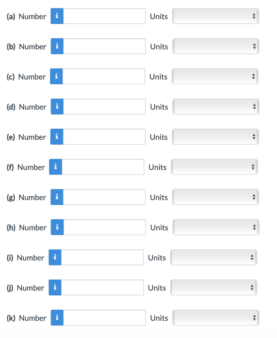 Units (a) Number Units (b) Number Units (c) Number Units (d) Number Units (e) Number Units (f) Number Units (g) Number Units (h) Number Units (i) Number Units i) Number 10 NumberUnits