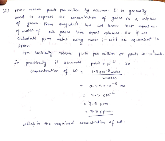 . (1) ppmu means parts per million by volume. It is generally used to express the concentration of gases in a mixture of gase