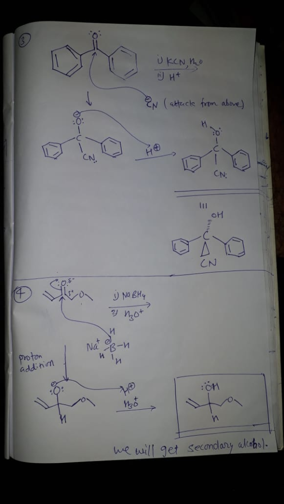UKCN tho 10 н+ - EN (attacks from above) j Na BHy 2 hot SOX Nat B-n proton addition OH we will get secondary alkohol. 1