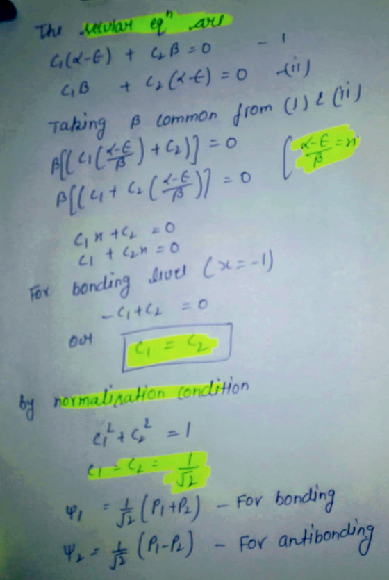 The secular eqh are G(2-6) + C, B 0 - 1 GB + 22 (2 t) = 0 till Taking ß common from (1) 2 (ii) All4(**) +-)) = 0 P(( 4+6 (24)