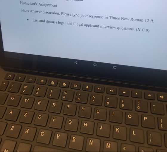 Homework Assignment Short Answer discussion. Please type your response in Times New Roman 12 ft. • List and discuss legal and
