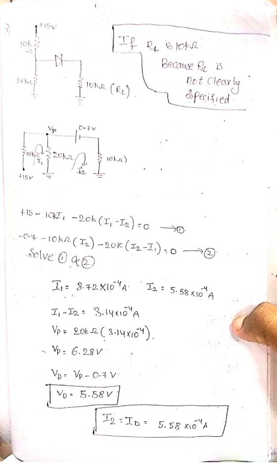 101 If RL is loka Because Roe is not clearly - Specified & lokR (Ri R2) 0.7V PION 20 o & lour) +15V = +-15 - 10k!, -20% (1, -