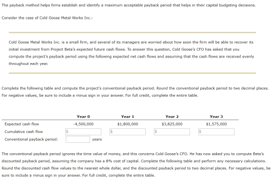 The payback method helps firms establish and identify a maximum acceptable payback period that helps in their capital budgeti