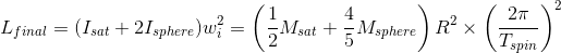 Lfina = (1sat + 2 sphere)o? = (3Nosat + Msphere) R+ x (.)