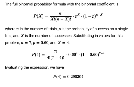 The full binomial probability formula with the binomial coefficient is n! P(X) = X, Y. •p (1 -p)^-^ where n is the number of