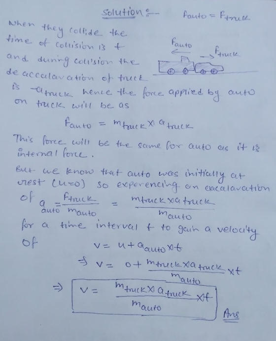 Solution e- faulo-Frut when thecode the time of cottisio 13 and duunng cotistom the auto ơn truck-w111 be as But we knon tat auto wes initcallyct a Fuck auto mauto mauto a time intervalt to guh a velocu auto
