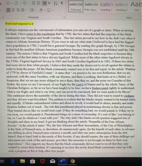 E AaBbCcDd AaBbCcDd AaBbC AaBbCcD AaB 1 No Spac.... Heading 1 1 Normal Heading 2 Title Paragraph Styles Read and respond to i