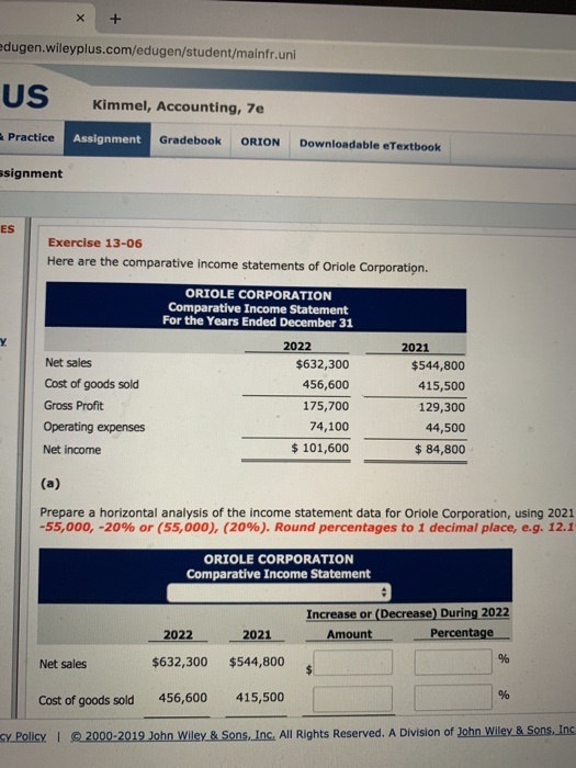 x + edugen.wileyplus.com/edugen/student/mainfr.uni US Kimmel, Accounting, 7e Practice Assignment Gradebook ORION Downloadable