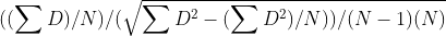 «ΣD) /N)/Σ D2 – ΣD?)/N))/(N – 1)(Ν)