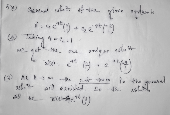 General solue of the given systemi 3-968 +91973) ( Taking a=22=1 we et the one unique solu? #t/- a(t) = ext (2) 2 .at/ e + At