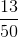 \frac{13}{50}