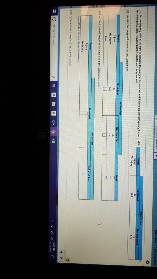 10 pts 179 208 26 179 to two 646 AM 4/25/2019 O Type here to search