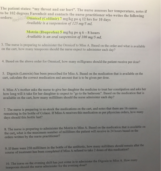 The patent states: “my throat and ear hurt. The nurse assesses her temperature, notes if to be 102 degress Farenheit and con