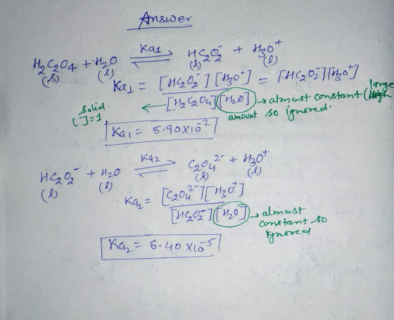Amader Kat 2204 +H20 (49 Kay CHGO 2Ou2 almast comstant ( amount so md CJ 1 Kai 5.90x10 Ka2 2- + H20 (AD Ka almost Constamt so