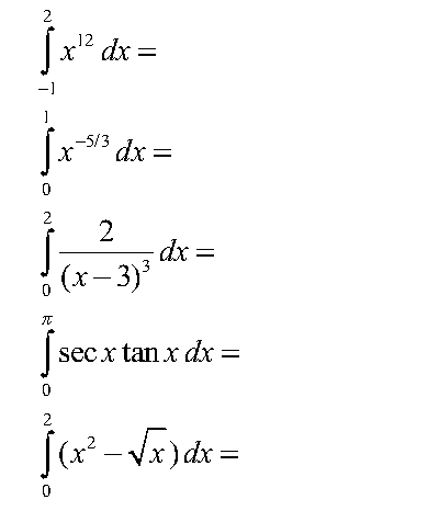Íx” dx = ſx=3 dx = (x-3) secx tan x dx = j(x?- Var)dx=