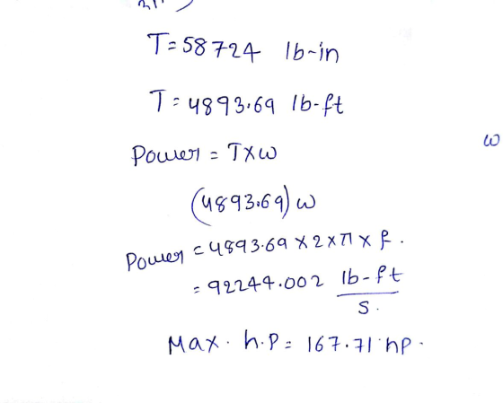 T-58 724 Ib-in T 4364 lb-ft lo 3.64) w 92244.oo2 Ib- ft Max. h.P: 167·귀.hP