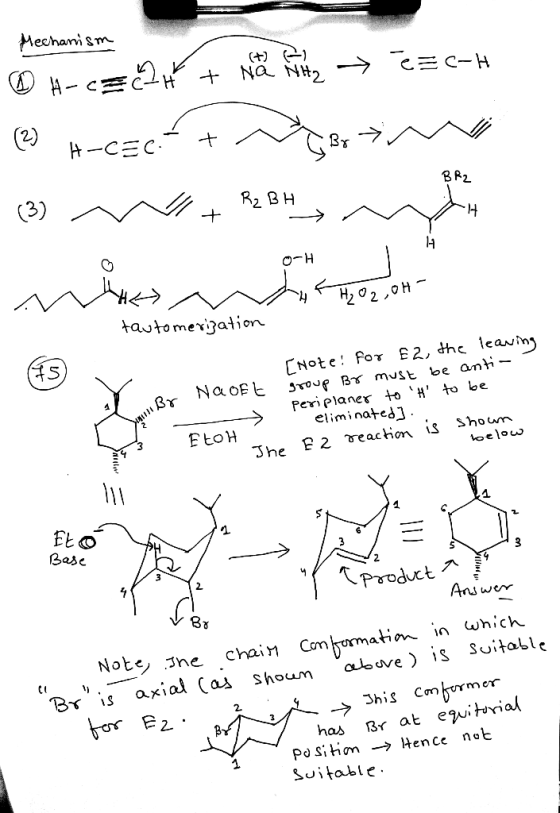 Mechanism ① H-c=Q4 + Nå hitz › each | 1-c= + + + (3) V + RBH, M non moren OCH H202,0H tautomerization Br NaoFL Br [Note: for